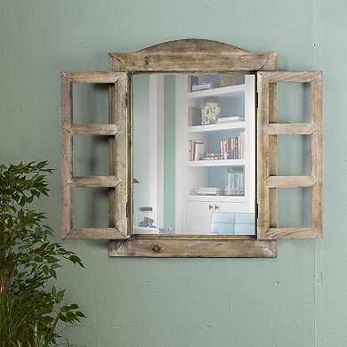 E2 Rustic Window Shutter Wall Mirror