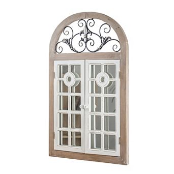 American Art Décor Rustic Cathedral Arch Shutter Wall Mirror