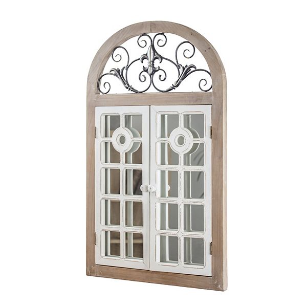 American Art Décor Rustic Cathedral Arch Shutter Wall Mirror