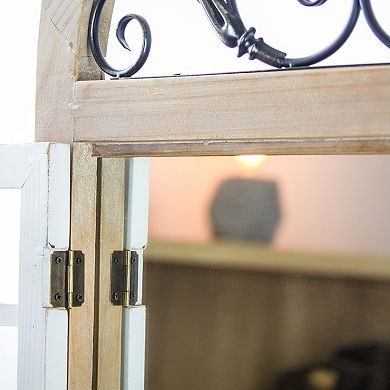 American Art Décor Rustic Cathedral Arch Shutter Wall Mirror