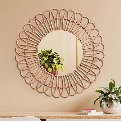E2 Rattan Sunburst Wall Mirror