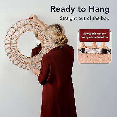 E2 Rattan Sunburst Wall Mirror