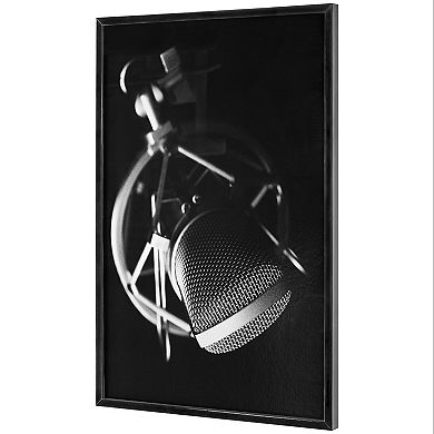 American Art Décor Vintage Inspired Microphone Framed Wall Art