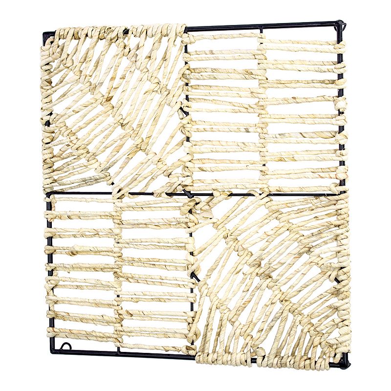 E2 Woven Corn Husk Wall Decor, Beig/Green