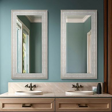 American Art Décor Leighton White Driftwood Wall Mirror