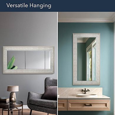 American Art Décor Leighton White Driftwood Wall Mirror