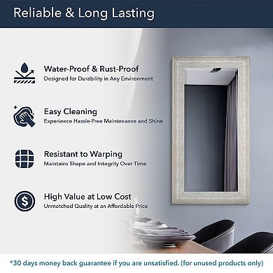 American Art Décor Leighton White Driftwood Wall Mirror