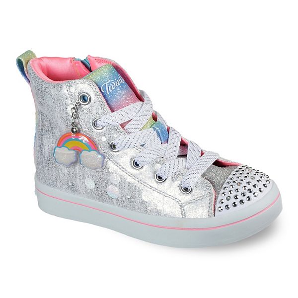 Skechers Twinkle Toes Twi Lights Shuffle Brights Girls Light Up High Top Shoes