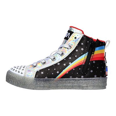 Skechers Twinkle Toes Shuffle Brights Girls Light Up High Top Shoes