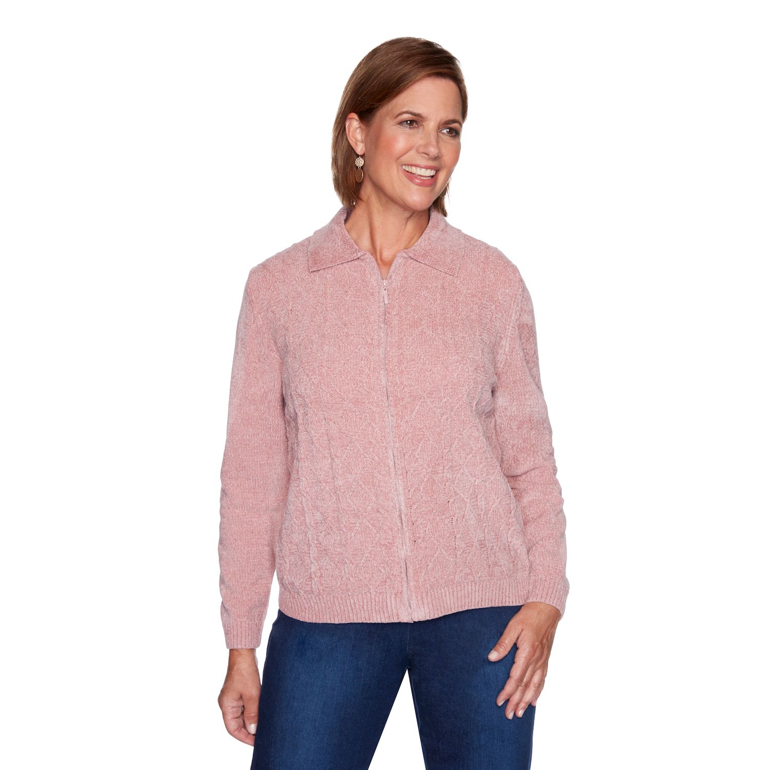 fluffy pink lady garden cardigan