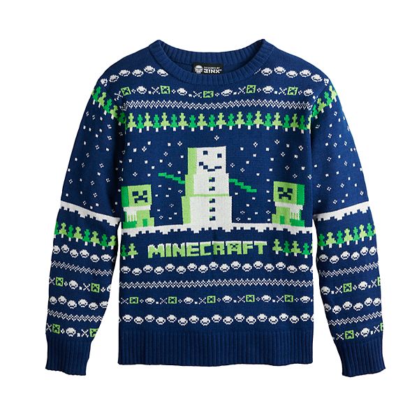 Boys 8 Minecraft Intarsia Holiday Sweater