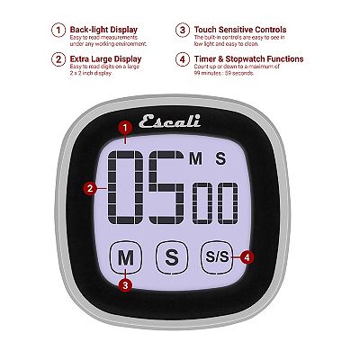 Escali Touchscreen Digital Timer