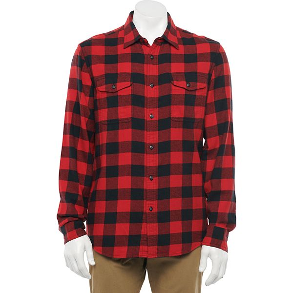 Big & Tall Sonoma Goods For Life® Plaid Flannel Button-Down Shirt
