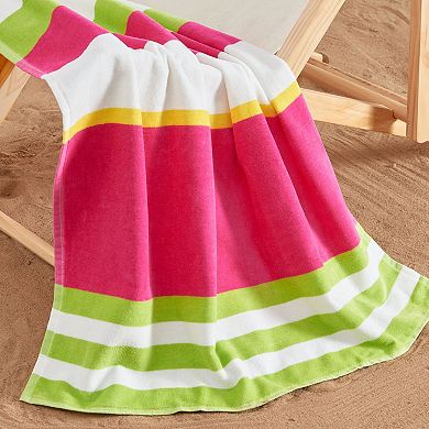 Madelinen® 4-pack Velour Cabana Stripe Beach Towels