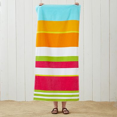Madelinen® 4-pack Velour Cabana Stripe Beach Towels