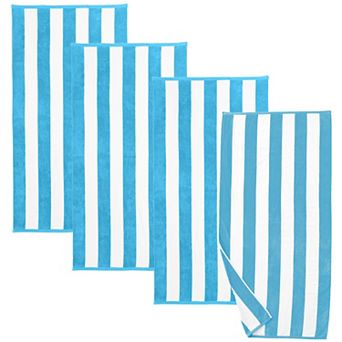 Madelinen® 4-pack Velour Cabana Stripe Beach Towels