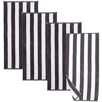 Madelinen® 4-pack Velour Cabana Stripe Beach Towels
