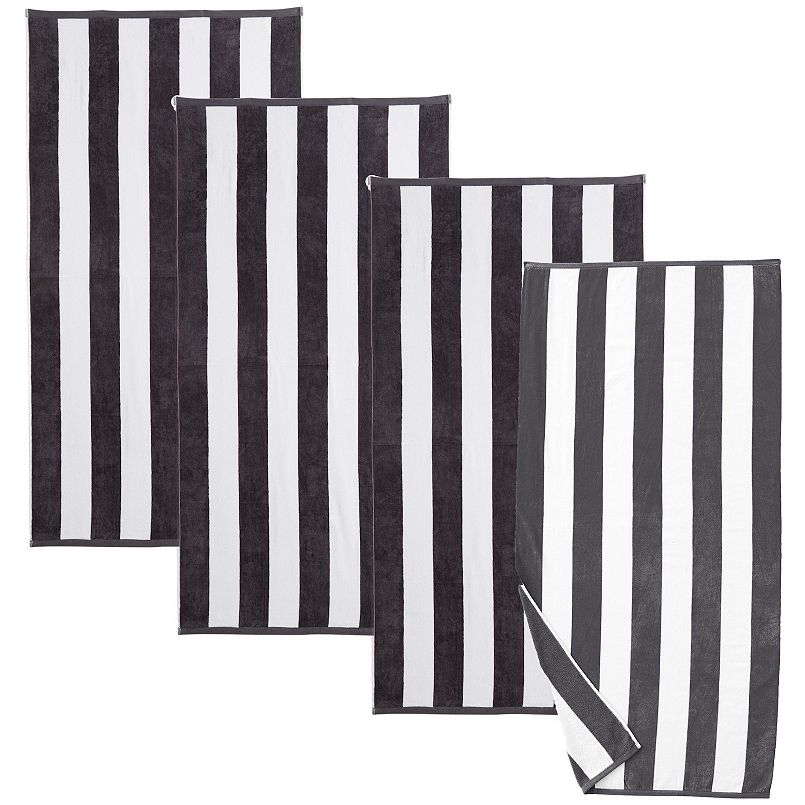 Madelinen® 4-pack Velour Cabana Stripe Beach Towels