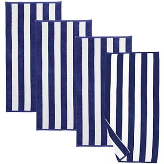 Madelinen® 4-pack Velour Cabana Stripe Beach Towels