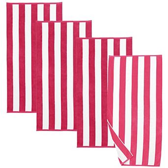 Madelinen® 4-pack Velour Cabana Stripe Beach Towels