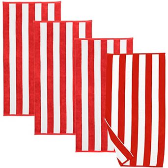 Madelinen® 4-pack Velour Cabana Stripe Beach Towels