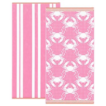 Madelinen® 2-pack Nautical Jacquard Beach Towels