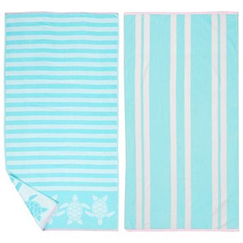 Madelinen® 2-pack Nautical Jacquard Beach Towels