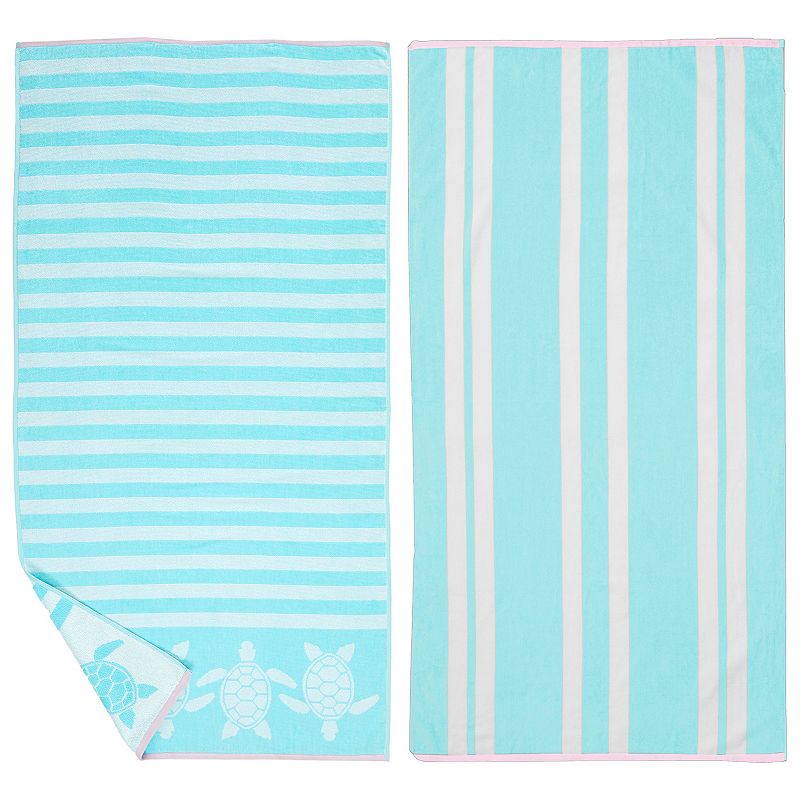 Great Bay Home 2-pack Nautical Jacquard Beach Towels, Green, 30X60