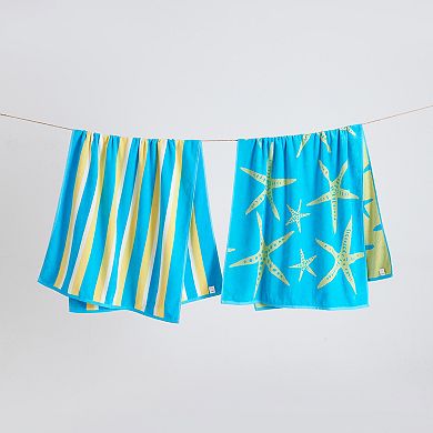 Madelinen® 2-pack Nautical Jacquard Starfish Beach Towels
