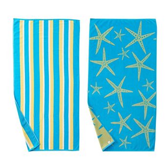 Madelinen® 2-pack Nautical Jacquard Starfish Beach Towels