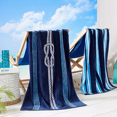 Madelinen® 2-pack Nautical Jacquard Beach Towels