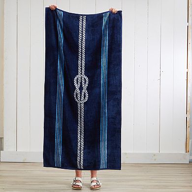Madelinen® 2-pack Nautical Jacquard Beach Towels
