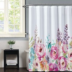 Pink Fl Shower Curtains, Large Pink Flowers Shower Curtain