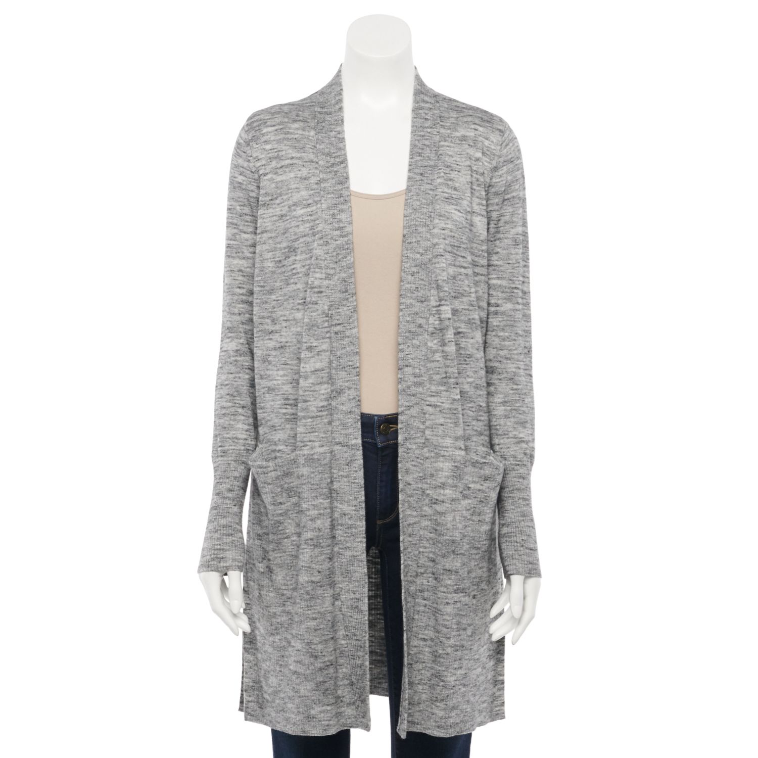 black ribbed duster cardigan