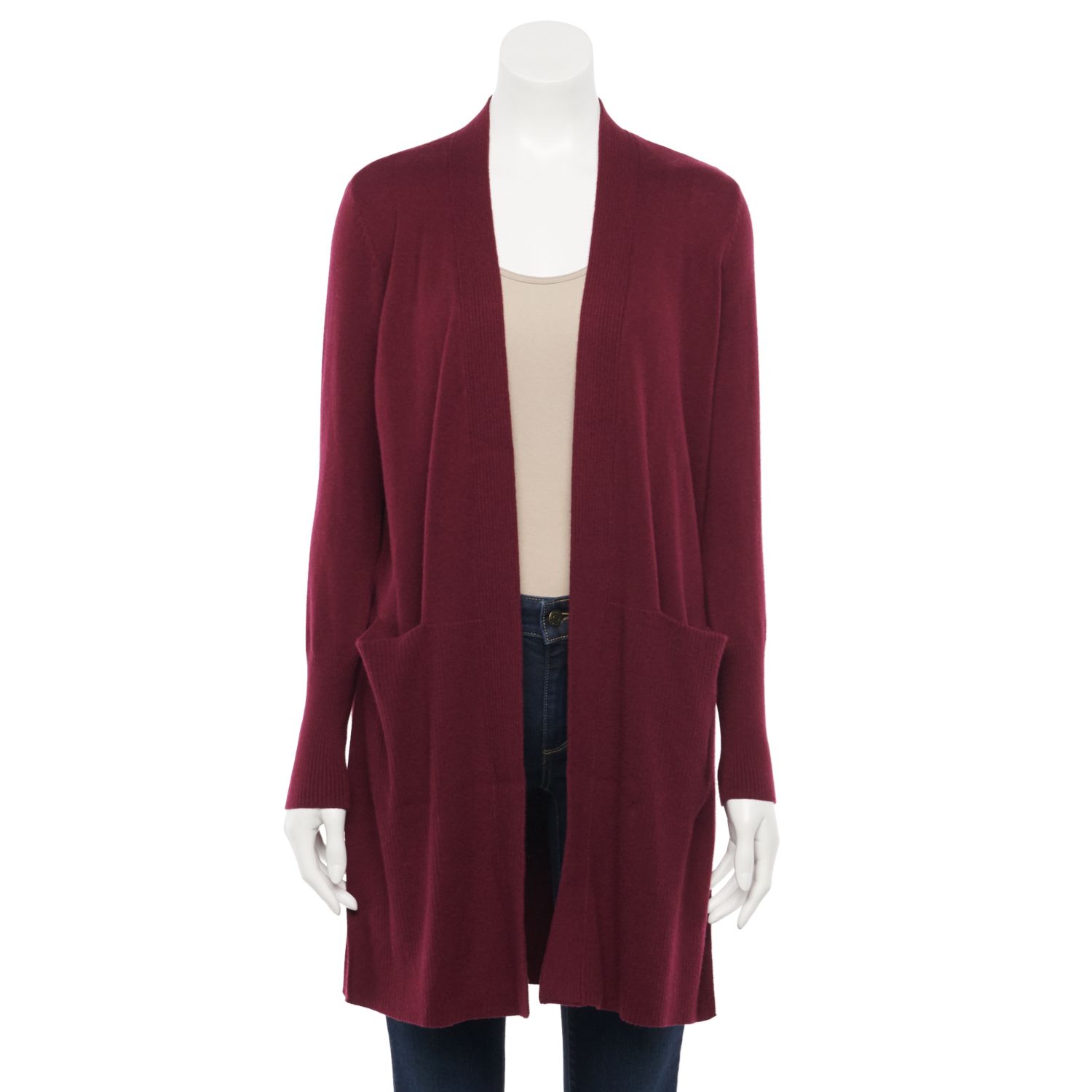 kohls red cardigan