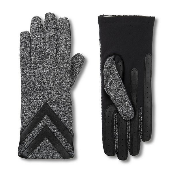 Women's isotoner Lined Water Repellent Gloves - Charcoal Black (S-M)