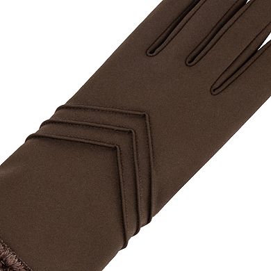 Women's isotoner Lined Water Repellent Chevron Spandex Gloves