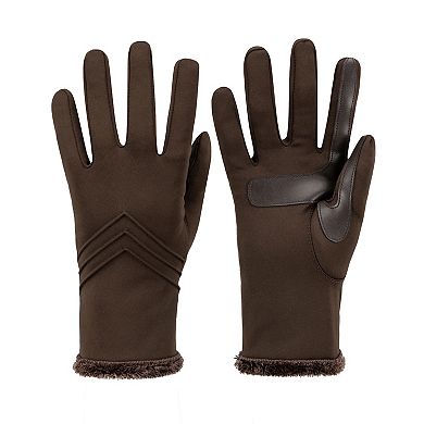 Women's isotoner Lined Water Repellent Chevron Spandex Gloves
