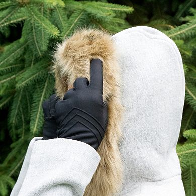 Women's isotoner Lined Water Repellent Chevron Spandex Gloves