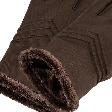 Women's isotoner Lined Water Repellent Chevron Spandex Gloves