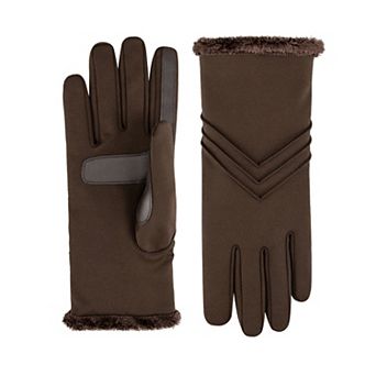 Women's isotoner Lined Water Repellent Chevron Spandex Gloves