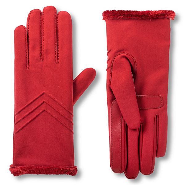 Women's isotoner Lined Water Repellent Chevron Spandex Gloves