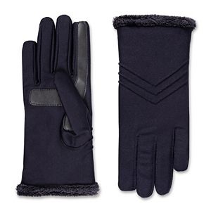Isotoner Women's Stretch Fleece Gloves With SmartDri | Touchscreen, One Size, Black
