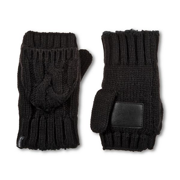 Women's isotoner Lined Chunky Cable Knit Flip Mittens