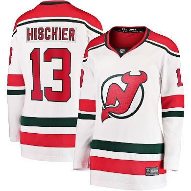Women's Fanatics Branded Nico Hischier White New Jersey Devils Alternate Premier Breakaway Player Jersey
