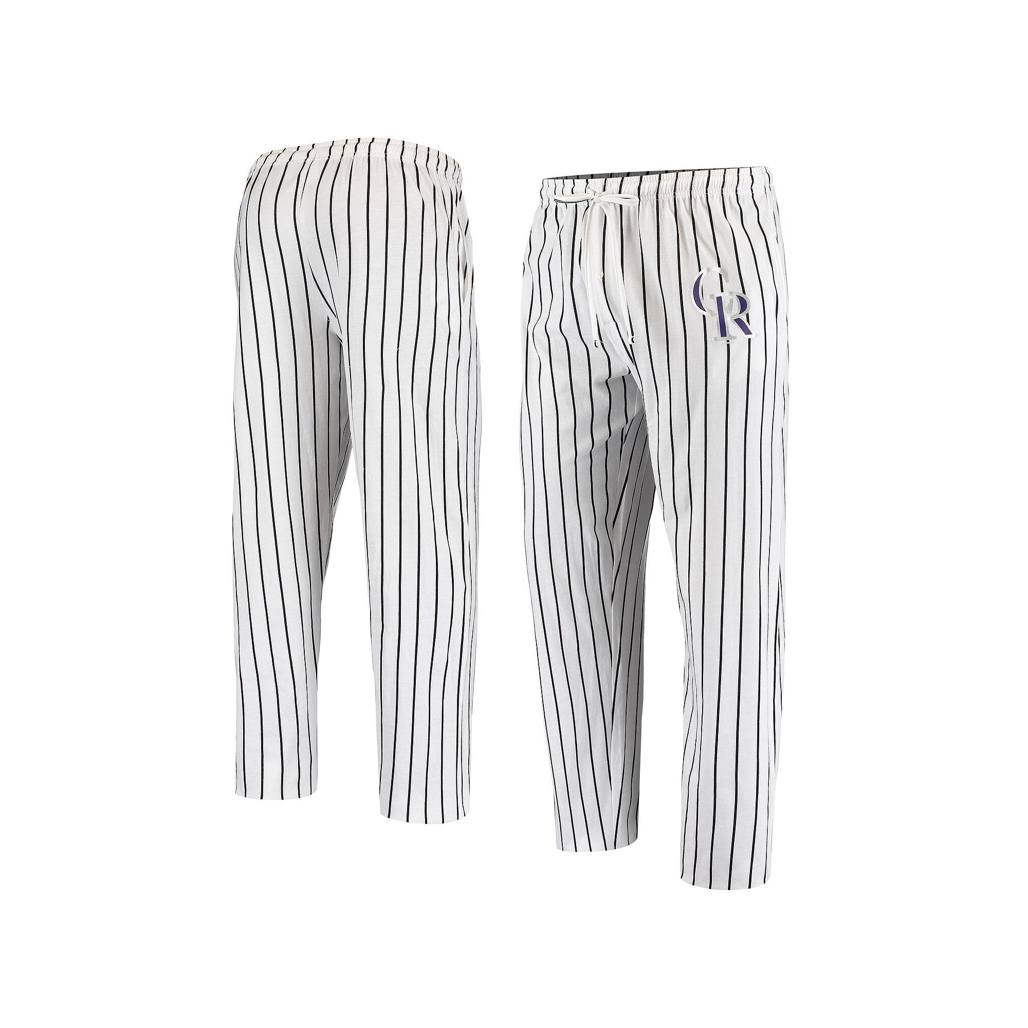 Mens Concepts Sport White Colorado Rockies Vigor Pinstripe Pants, Size: XL