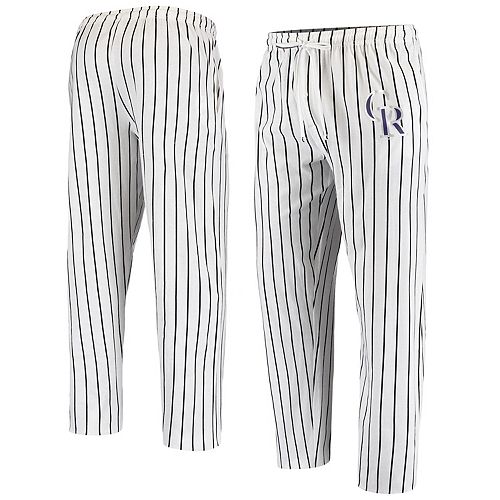 Men's Concepts Sport White Colorado Rockies Vigor Pinstripe Pants