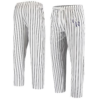 Men's Concepts Sport White Colorado Rockies Vigor Pinstripe Pants