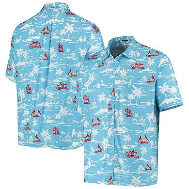 Men's Reyn Spooner Light Blue St. Louis Cardinals Vintage Short Sleeve  Button-Up Shirt