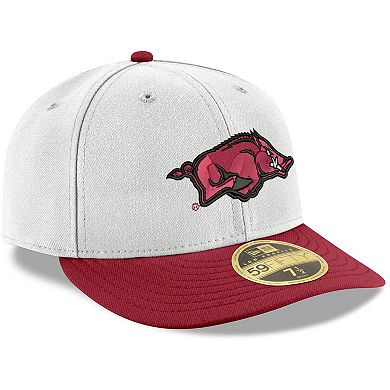 Men's New Era White/Cardinal Arkansas Razorbacks Basic Low Profile ...